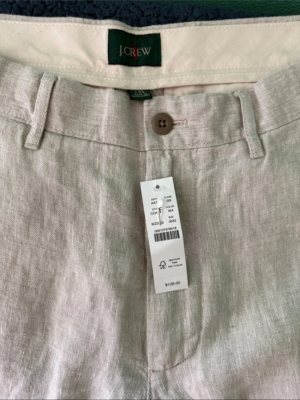 J. Crew Linen Wide-Leg Pants in beige Linen